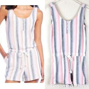 Chelsea & Violet Sunset Rayon/Linen Striped Romper Size XS